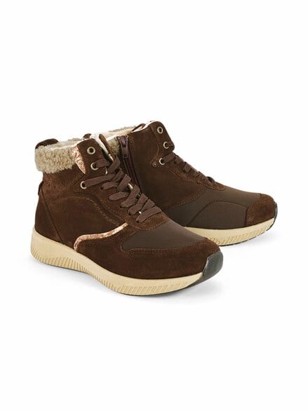 Hallux-Sneaker-Bootie Extraweit Schokobraun
