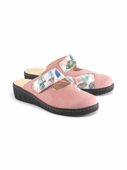 Hallux-Korkfußbett Pantolette Rosa-Multicolor Hallux-Korkfußbett Pantolette Rosa-Multicolor