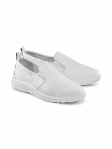 Hallux-Hirschleder Slipper Komfort Weiß Hallux-Hirschleder Slipper Komfort Weiß