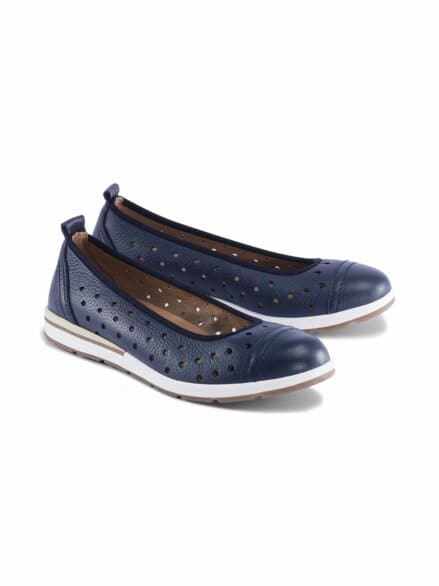 Hirschleder-Ballerina Sommerleicht Marine Hirschleder-Ballerina Sommerleicht Marine