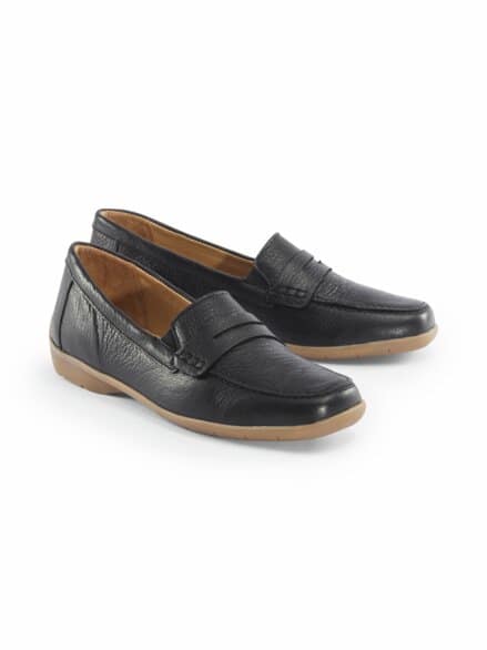 Hirschleder-Slipper-Supersoft Schwarz