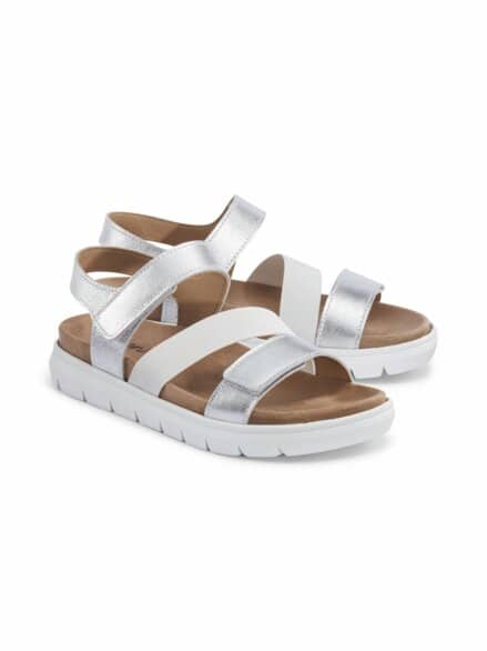 Hallux-Klettsandale Supersoft Silber-Weiß