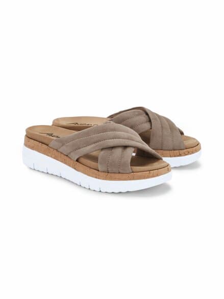 Hallux-Kreuz-Pantolette Beige Hallux-Kreuz-Pantolette Beige