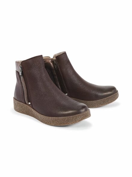 Hallux-Hirschleder-Stiefelette Braun-Bronze