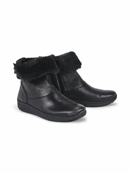 Hallux-Hirschleder Kuschel-Bootie Schwarz