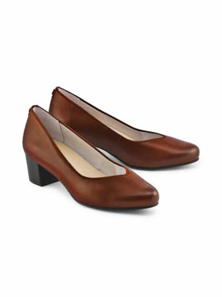 Hallux-Pumps Softfußbett Cognac