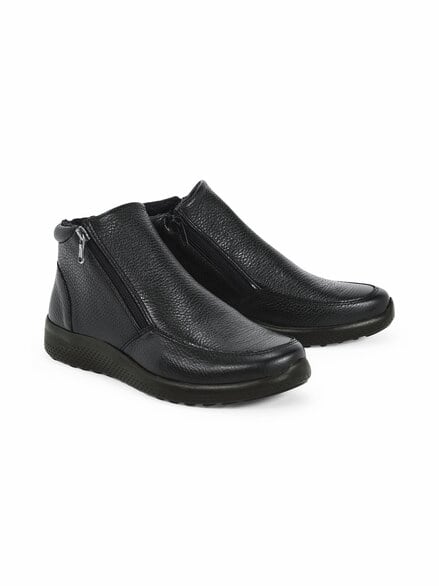 Hallux-Hirschleder-Stiefelette Schwarz