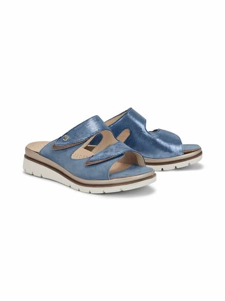 Fidelio-Hallux Klettpantolette Blau glänzend Fidelio-Hallux Klettpantolette Blau glänzend