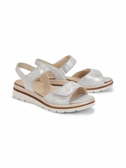 Fidelio-Hallux Klettsandale Silber glänzend