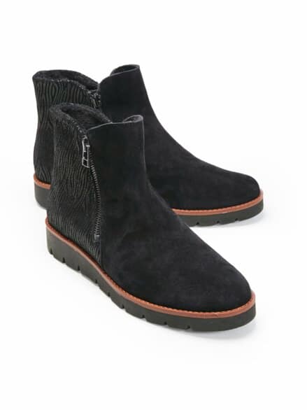 Hallux-Bootie Doppelreißverschluss Schwarz