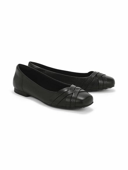 Hirschleder-Edel Ballerina Schwarz