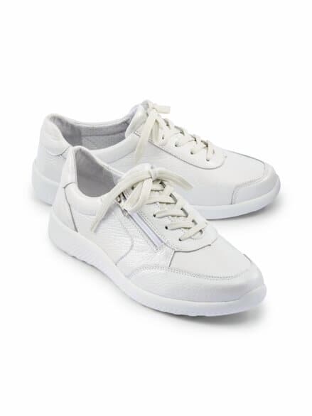 Hallux-Hirschleder Schnürer Weiß