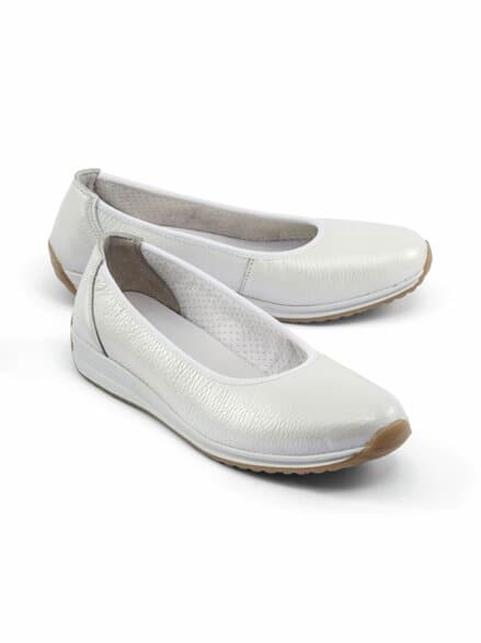 Hirschleder-Ballerina Offwhite