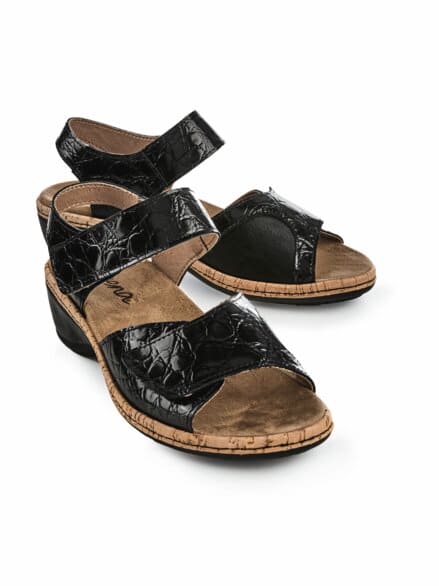 Hallux-Sandale Kroko Schwarz Hallux-Sandale Kroko Schwarz