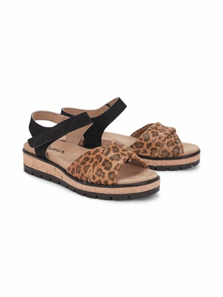 Hallux-Klett Sandale Exotik Schwarz-Braun