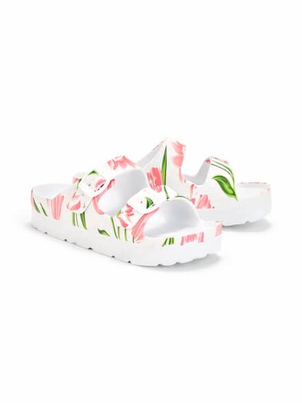 Fashy-Bade-Pantolette profilstark geblühmt