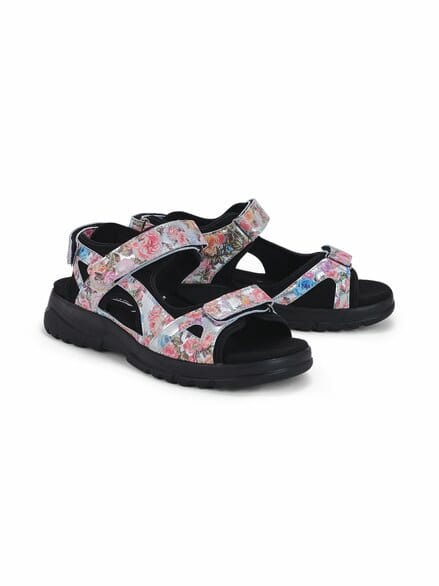 Hallux-Trekking-Sandale Geblümt