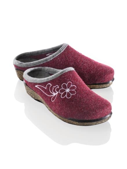 Federleicht-Filz-Pantolette Bordeaux Federleicht-Filz-Pantolette Bordeaux