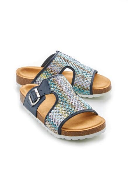 Naturform-Pantolette Blau