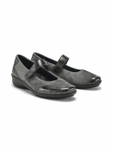 Hallux-Klettballerina Extra-Weite Grau Hallux-Klettballerina Extra-Weite Grau