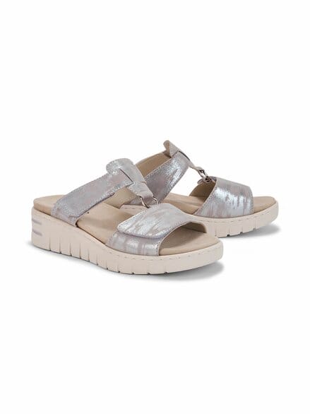 Klett-Pantolette T-Spange Silber