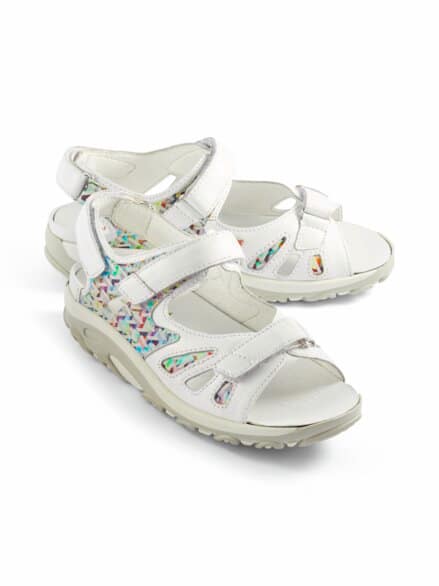 Waldläufer-Rollsohlen-Sandale Weiß-Multicolor