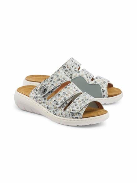 Hallux-Klett-Pantolette Superweich Beige-Silber