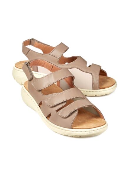 Hallux-Sandale Stretcheinsatz Taupe