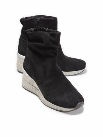 Reißverschluss-Boot Keilabsatz Schwarz Reißverschluss-Boot Keilabsatz Schwarz