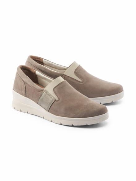 Hallux-Slipper Keilabsatz Beige