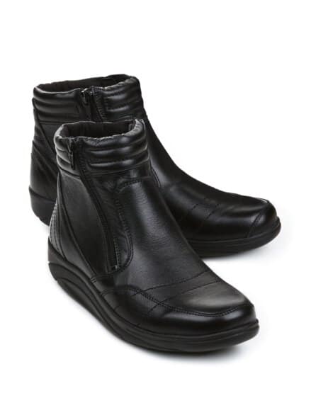 Rollsohlen-Stiefelette Thermoleicht Schwarz Rollsohlen-Stiefelette Thermoleicht Schwarz