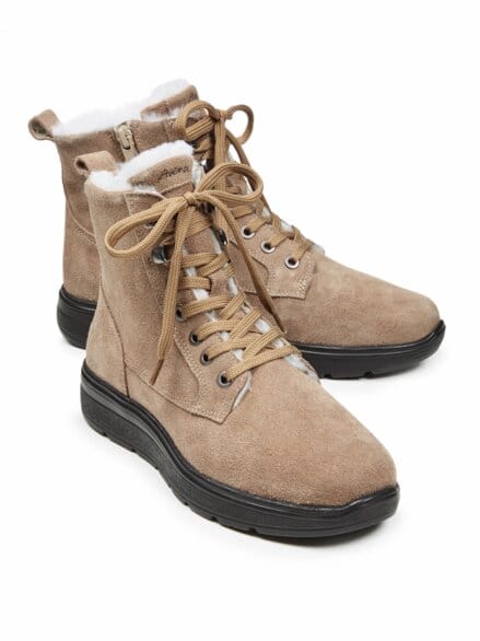 Hallux-Stiefelette Lammfell Taupe