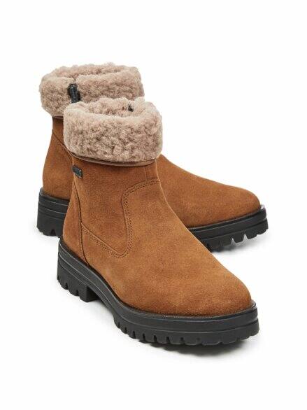 Aquastop-Stiefel Winterfest Cognac