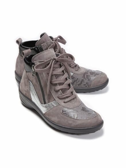 Hallux-Schnürbootie Thermo Grau Metallic