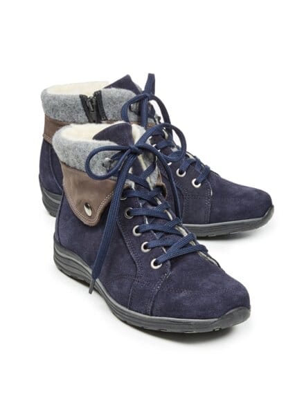 Reißverschluss-Bootie Extrawarm Blau Reißverschluss-Bootie Extrawarm Blau