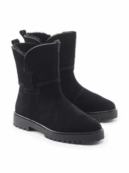 Hallux-Bootie Lammfell Schwarz