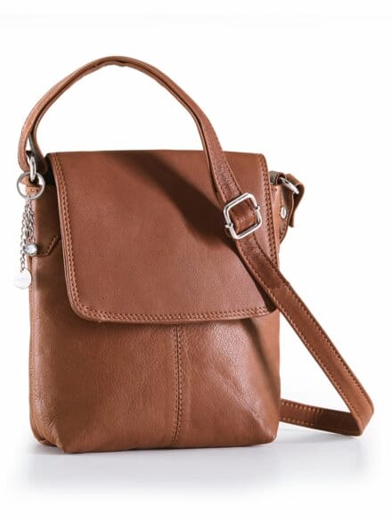 Umhängetasche Ziegenleder Cognac