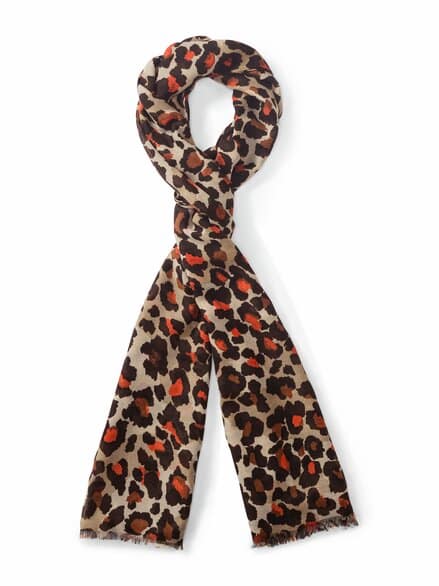 Rabe-Tuch Leo-Print Braun gemustert