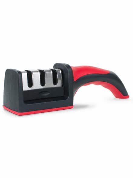 Messerschärfer Wolframstahl Schwarz-Rot