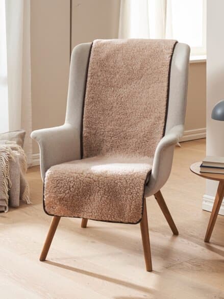 Schurwoll-Sesselschoner Hellbraun