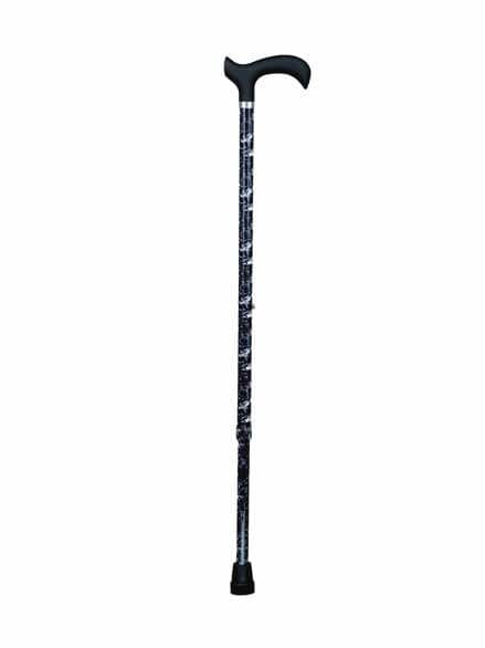 Gastrock Alu-Spazierstock Schwarz-Weiß