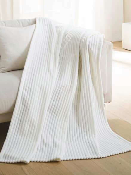 Feincord-Kuscheldecke Samtweich Creme