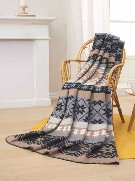 Biederlack Kuscheldecke Wintertraum Schwarz/ Beige
