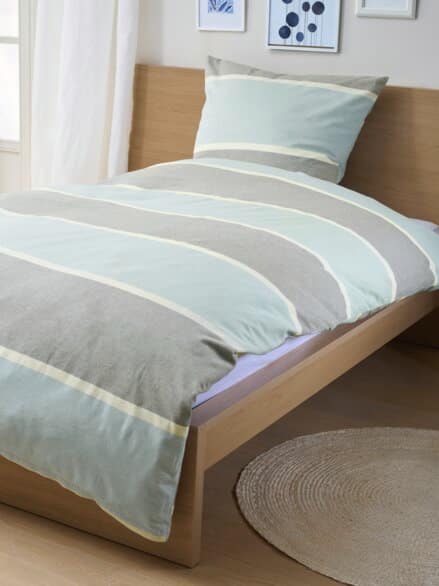 Melange-Flanell Bettwäsche-Set Bleu