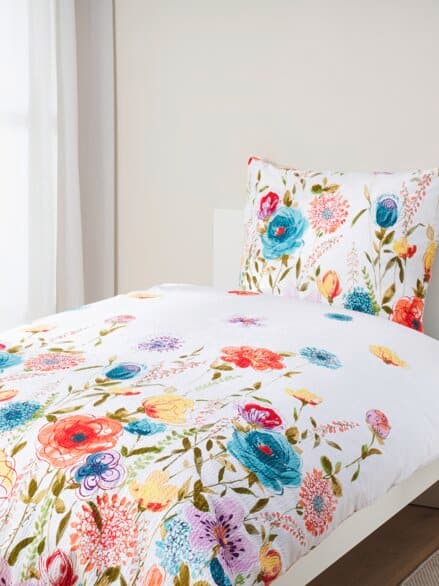 Seersucker-Bettwäsche-Set Blumen Multicolor Seersucker-Bettwäsche-Set Blumen Multicolor