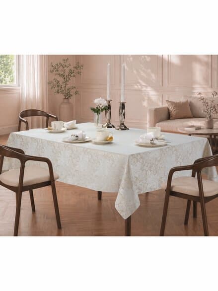 Sander Tischdecke Eckig Jac. Damast Creme
