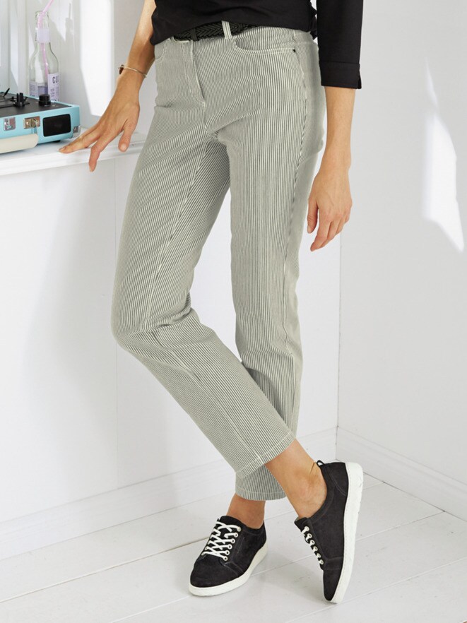 7/8-Bequem-Streifenjeans 7/8-Bequem-Streifenjeans