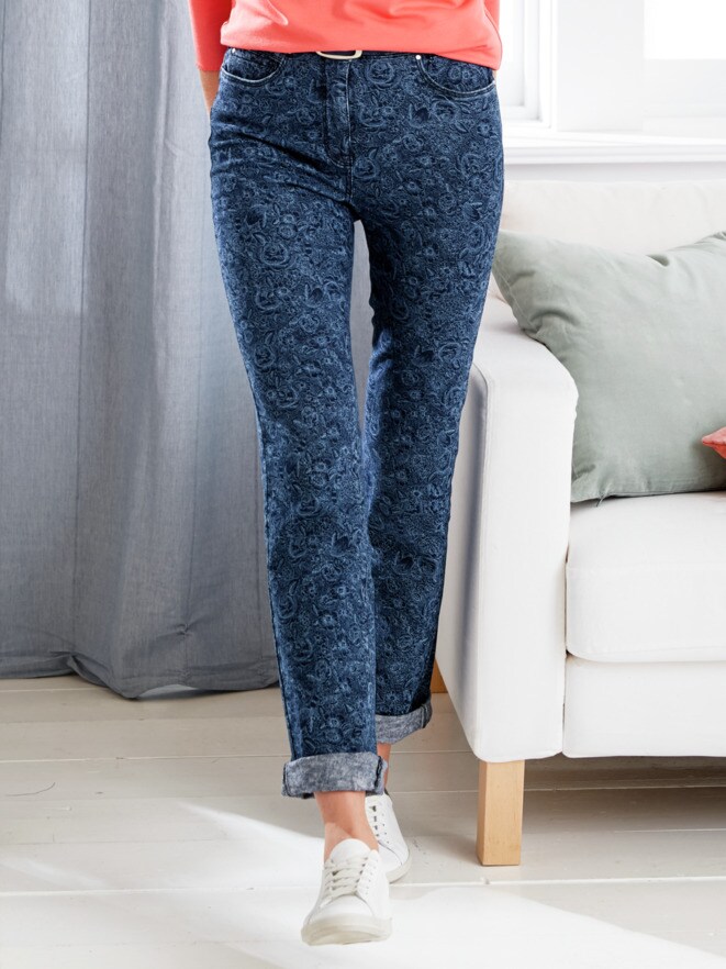 Stretchjeans Blütenprint Stretchjeans Blütenprint