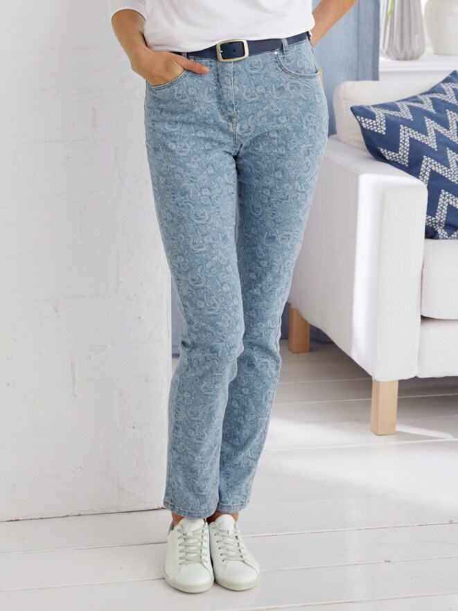 Stretchjeans Blütenprint Stretchjeans Blütenprint