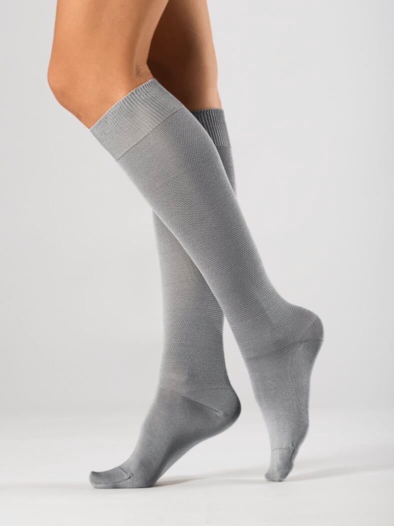 Pique-Stützstrümpfe 2 Paar Grau